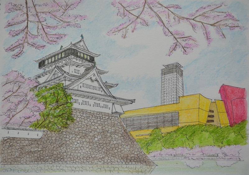 小倉城の桜とリバーウォーク