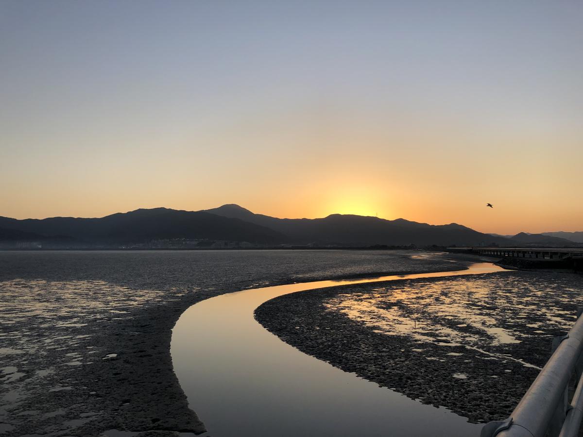 曽根干潟の夕日