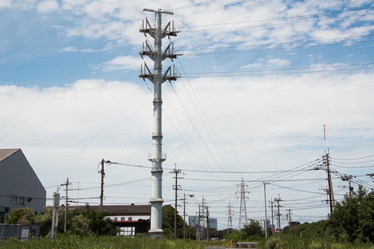 モノポール型送電鉄塔　若松区