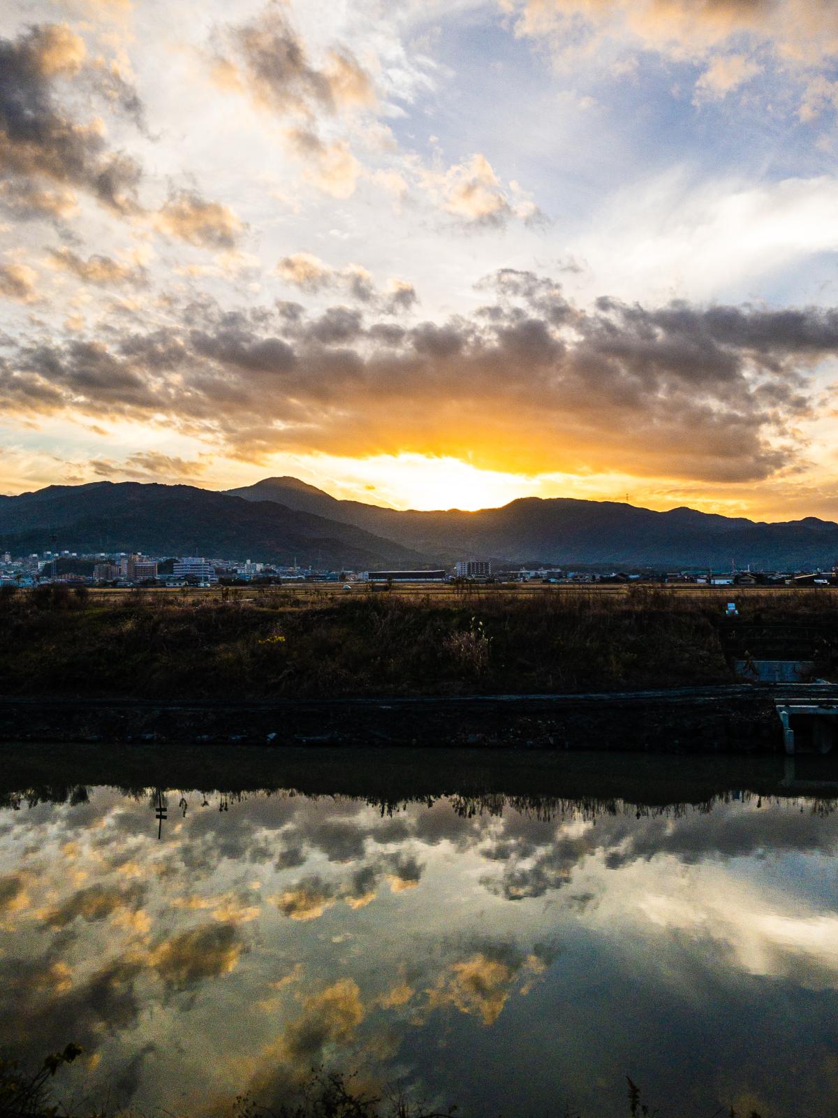 曽根新田の夕陽