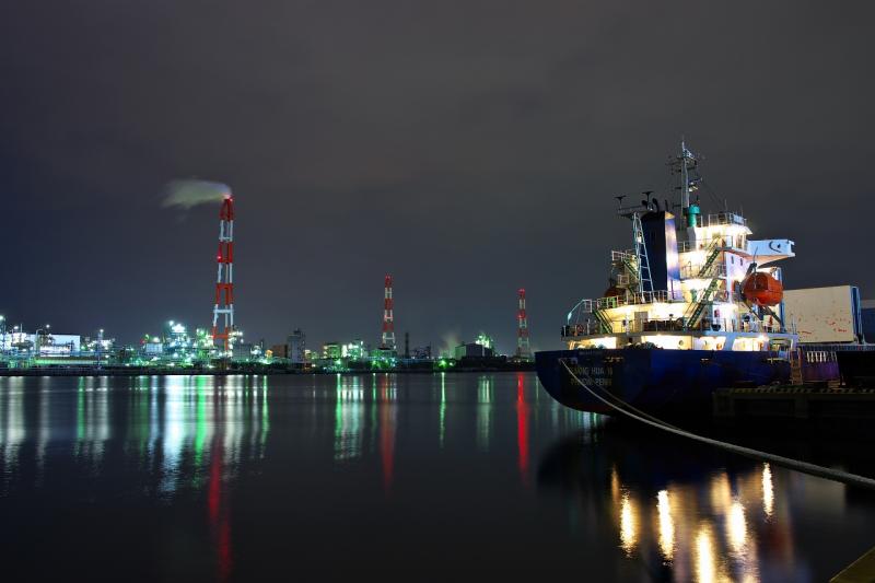 若松二島から見た　工場夜景