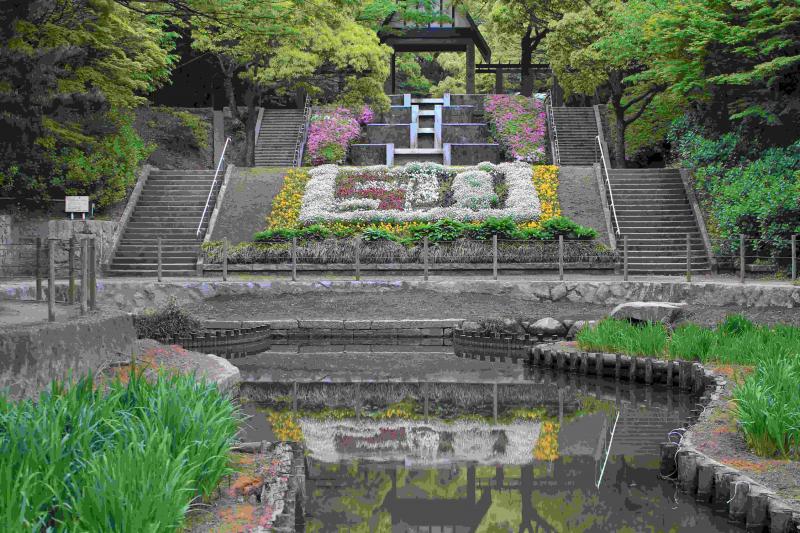 夜宮公園５０周年記念花壇