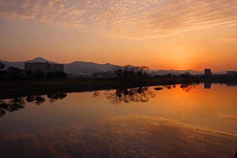 竹馬川の夕焼け